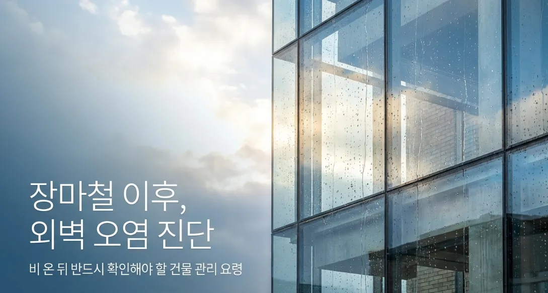 천안 장마철 건물 외벽 오염, 비가 그친 뒤 확인해야 할 5가지