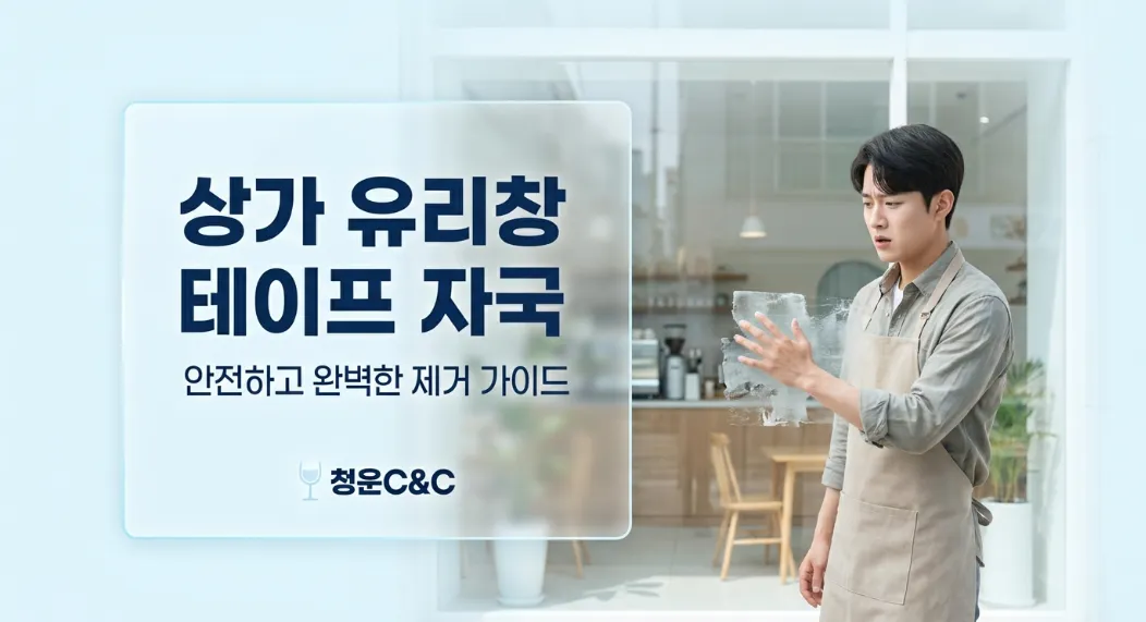 상가 유리창 테이프 자국 제거, 오래된 접착제 지우는 방법과 주의 사항